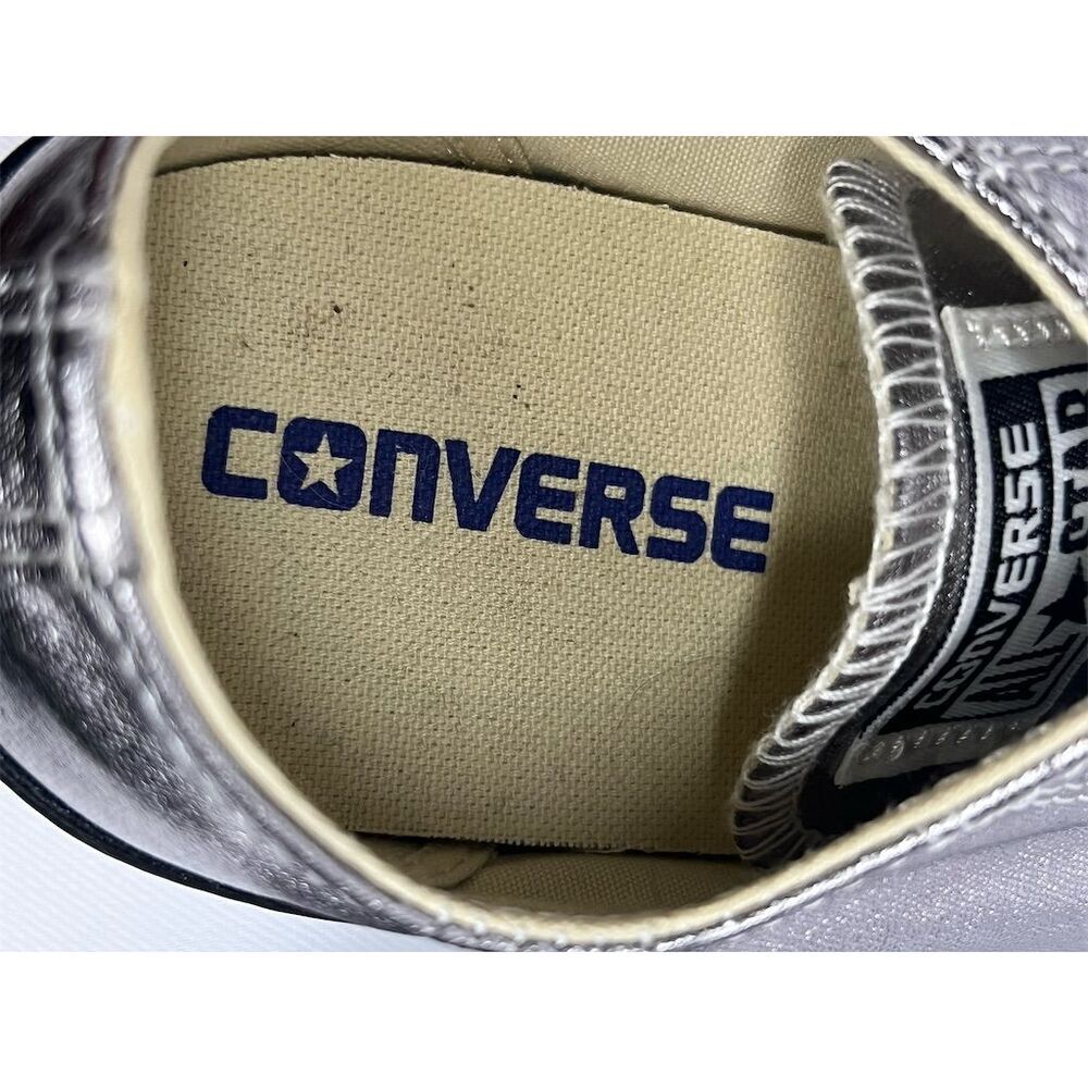 Converse Chuck Taylor All Star Women's Silver Low Top Sneakers Size 7.5 - Picture 10 of 14